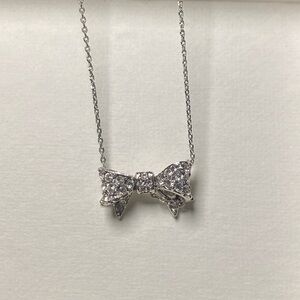Juicy Couture Sterling Silver CZ Bow Necklace